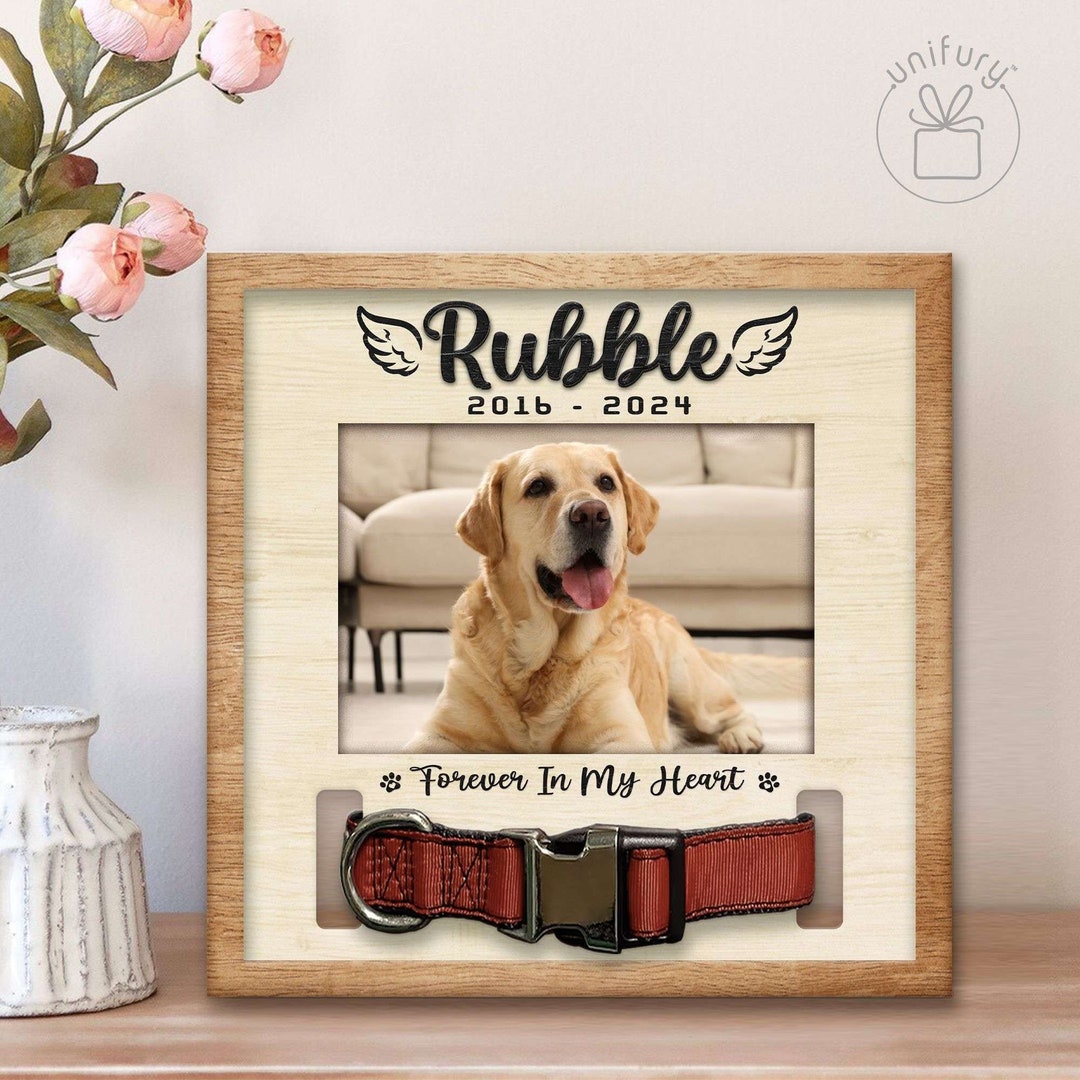 Custom Memorial Pet Collar With Photo, Pet Sympathy Gift, Dog Memorial ...