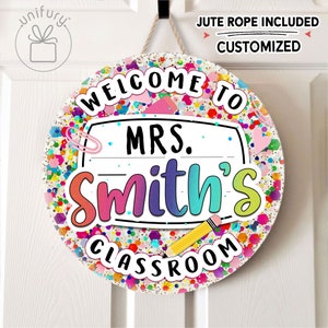 Personalized Teacher Door Sign, Teacher Name Sign, Teacher Gift, Back To School Gift, Classroom Door Sign, Teacher Welcome