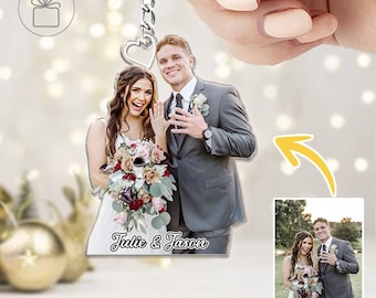 Custom Acrylic Keychain, Photo Keychain, Gifts for Couples, Custom Photo Keyring, Valentine Personalized, First Anniversary Gift Style 1