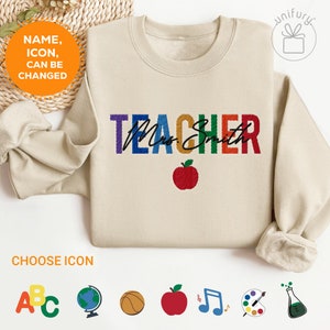 Embroidered Teacher Sweatshirt, Teacher Gift, Customized Embroidered Sweatshirt Gift For Tutor, Teacher Appreciation Teacher Graduation 2