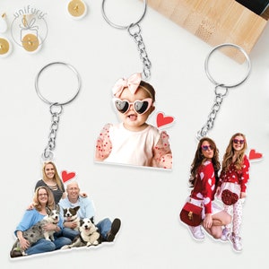 Custom Photo Keychain Custom Keychain, Mom Personalized Gift Birthday Gift Birthday Gift For Family Style 1