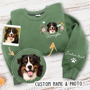 Custom Dog Portrait Sweater, Personalized Pet Face And Pet Name Sweatshirt, Custom Pet Portrait, Dog Pullover Dog Sweatshirt Dog Mom Gift