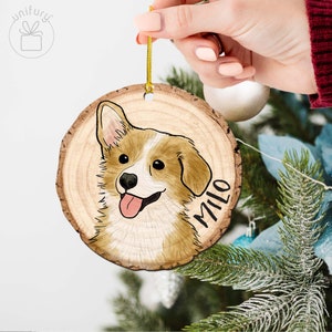 Custom Dog Photo Ornament For Christmas Gifts, Wooden Ornament Dog Lover Gifts, Pet Picture Ornament Dog Christmas Gift Ideas, Pet Face image 3