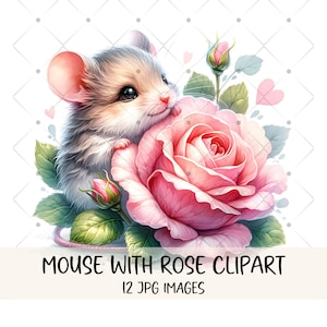 Bundle de cliparts roses aquarelle Images JPG Bouquet de roses Clipart Illustrations mariage fleur Clipart naissance fleur téléchargement graphique