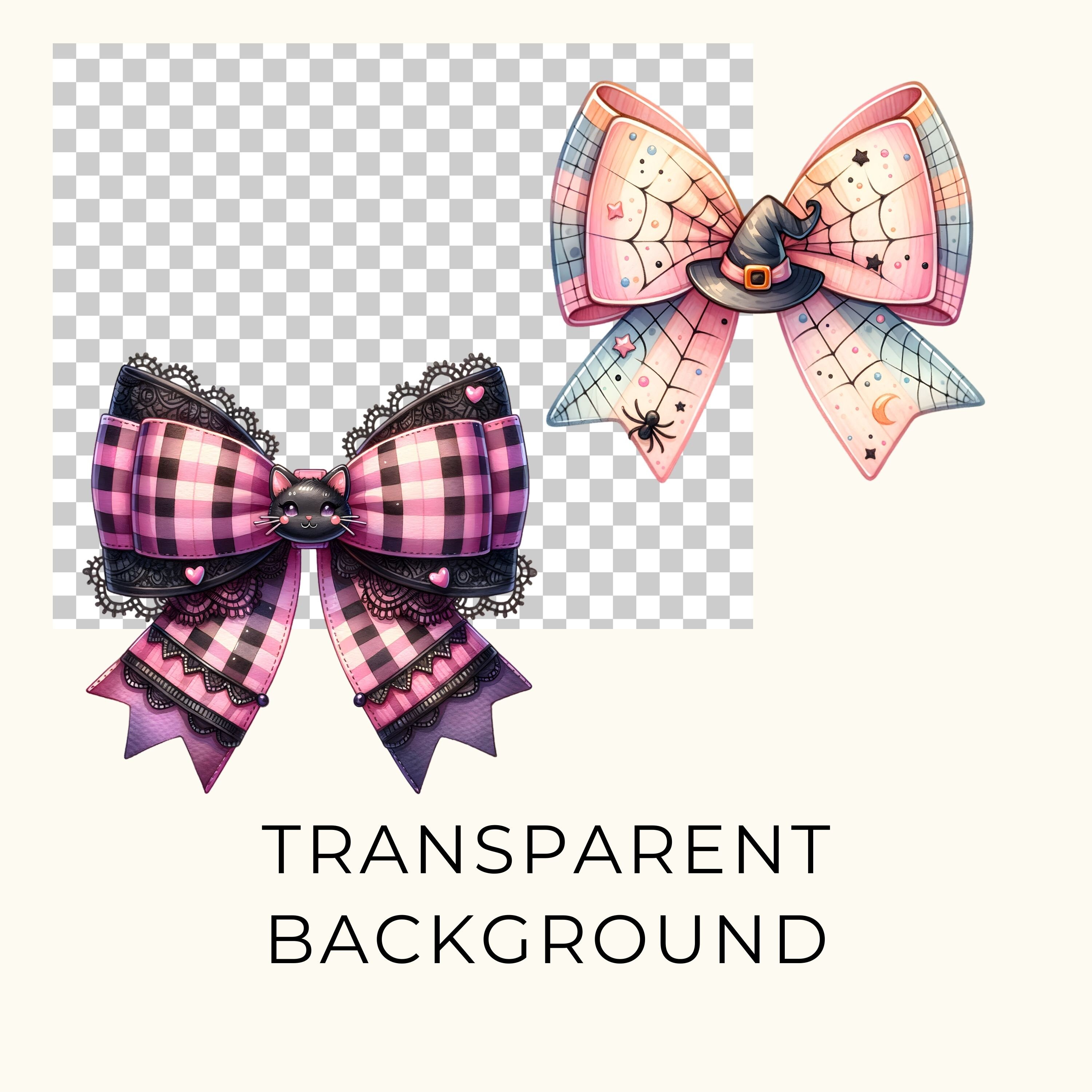 Cute Halloween Bow Clipart Bundle Watercolor Coquette Bow PNG Fall ...