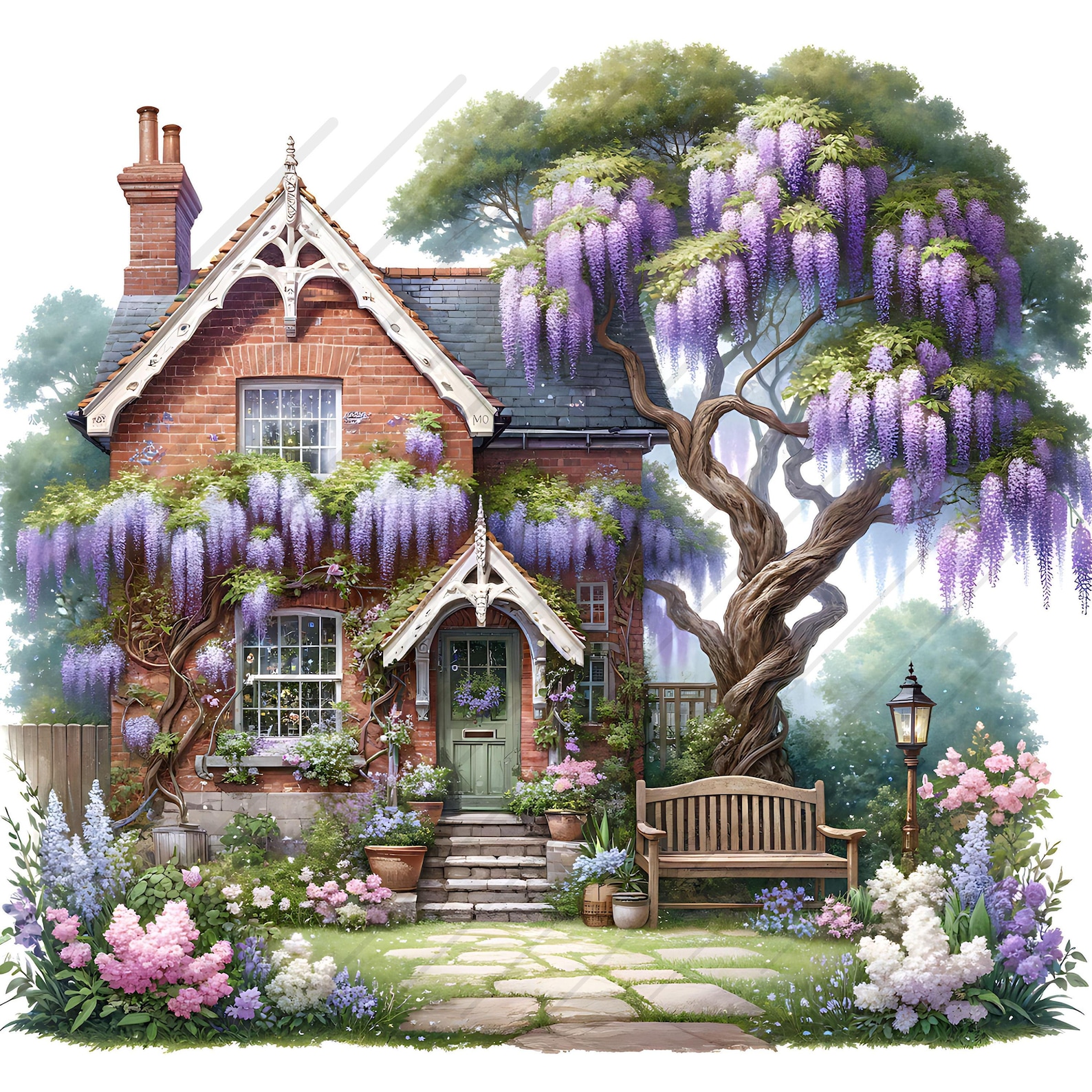 Spring House Clipart Bundle Spring Cottages JPG Image Cottagecore ...