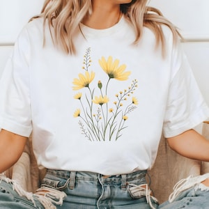 Floral Cottagecore PNG Wildflower Design Aquarel Botanische PNG Grafische Lentebloemen Tshirt Design Natuurliefhebbers Digitale Download Print