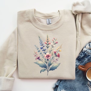 Floral Cottagecore PNG Wildflower Design Aquarel Botanische PNG Grafische Lentebloemen Tshirt Design Natuurliefhebbers Digitale Download Print