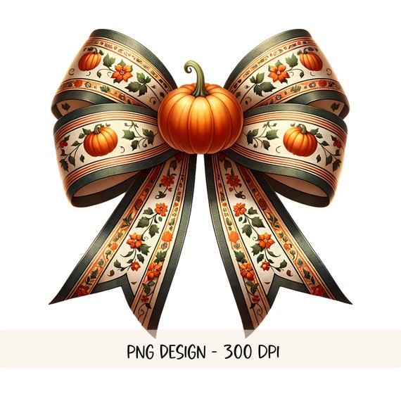 Fall Bow PNG Coquette Bow Png Designs Halloween Bow PNG Sublimation Design Trending Png Thanksgiving PNG Instant Download Autumn Soft Girl