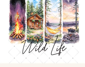 Camping PNG Outdoor Adventure Design Nature Lover Graphics Campfire Hiking Sublimation Cottage Life PNG Wild Life Printable Digital Download