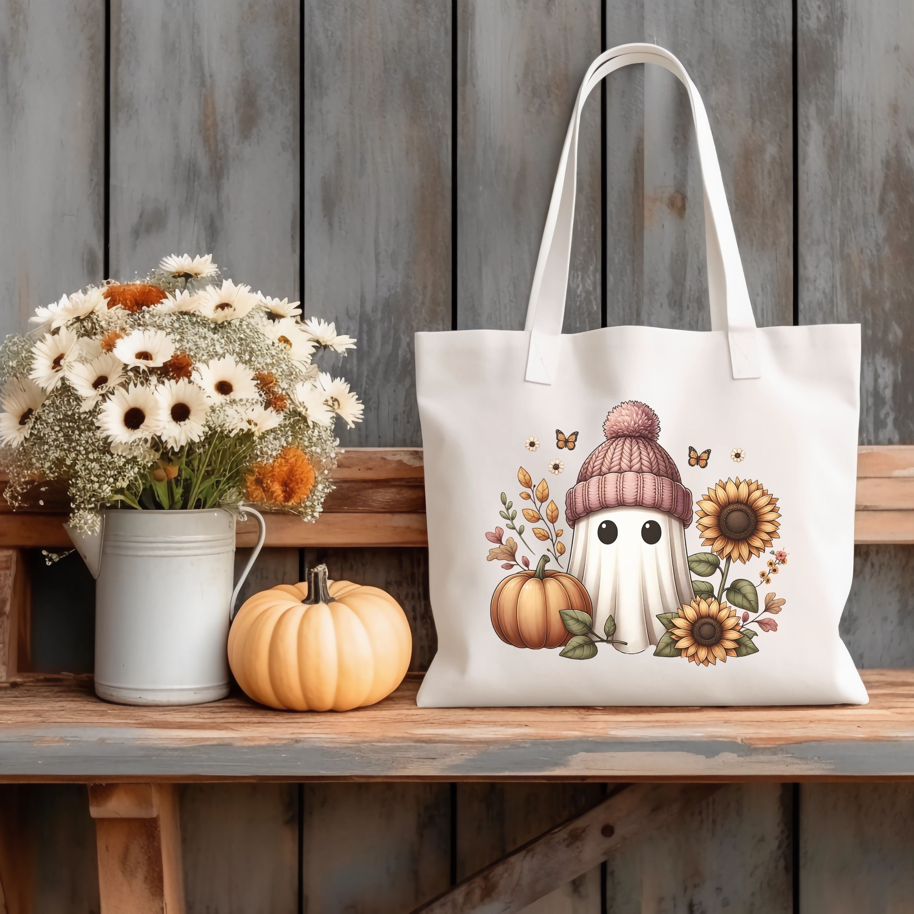 Cute Ghost Halloween PNG Floral Ghost PNG Halloween PNG Sublimation ...