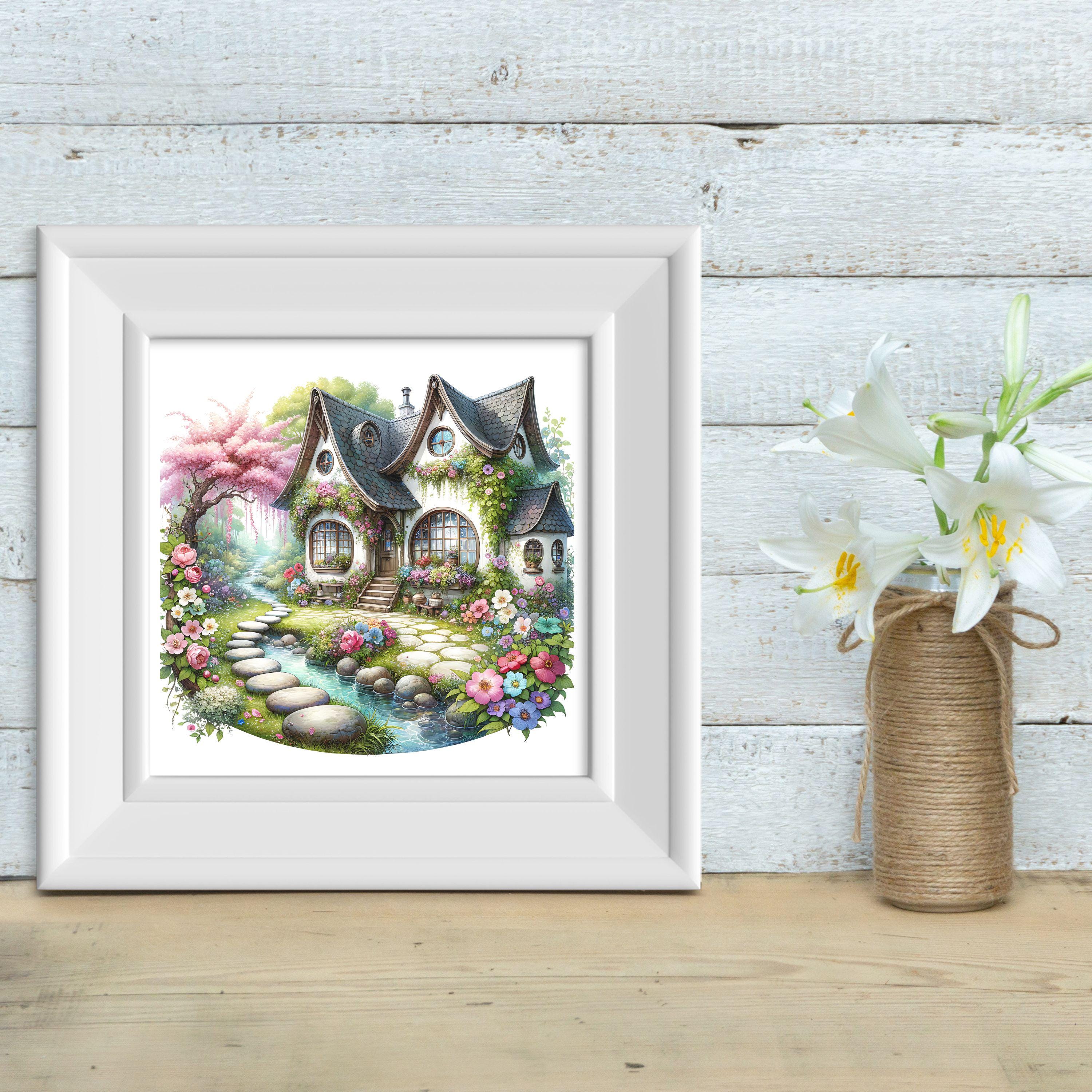 Animation Spring Whit Home Spring House Clipart Bundle Spring Cottages JPG Image Cottagecore ...