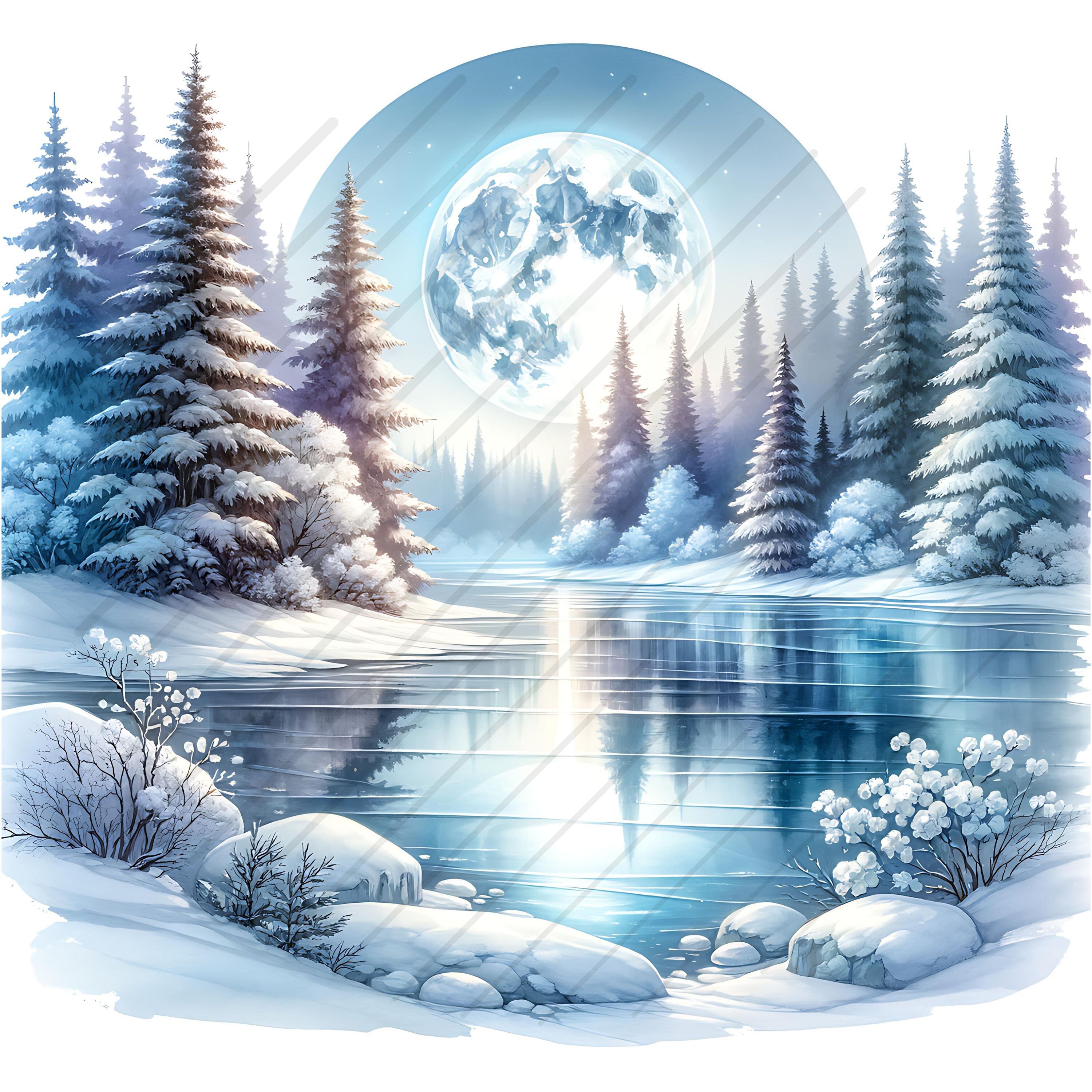 Imágenes prediseñadas de paisaje nevado, escena navideña invernal ...