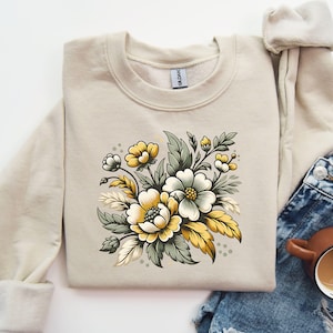 Cottagecore floral PNG fleurs sauvages aquarelle botanique PNG graphique fleurs printanières Tshirt Design amoureux de la nature téléchargement numérique impression