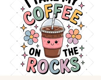Iced Coffee Design PNG Retro Coffee PNG Trendy Coffee PNG Coffee Addict Image Coffee Lover png Sublimation Design Cute Kawaii Coffee Cup Art