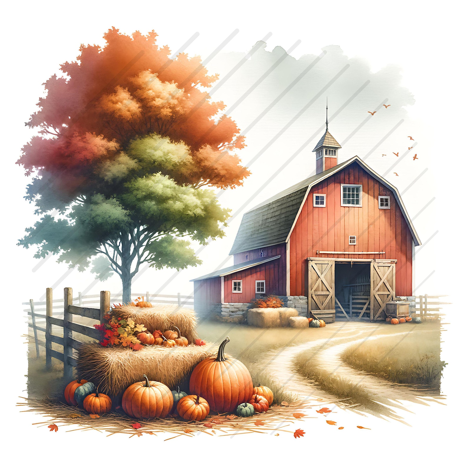 Watercolor Fall Clipart Bundle Autumn Harvest Clip Art Printable ...
