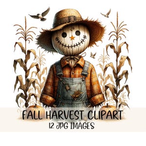 Watercolor Fall Clipart Bundle Autumn Harvest Clip art Printable Pumpkin Harvest Graphics JPG Images Illustrations Junk Journal Thanksgiving