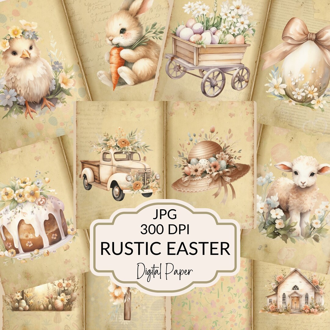 Rustic Easter Junk Journal Pages Printable Vintage Easter Ephemera ...