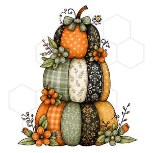 Whimsical Pumpkin Clipart Bundle Fall Pumpkin JPG Images Cottagecore Autumn Clipart Floral Pumpkin Graphics Farmhouse Fall Decor Download image 9