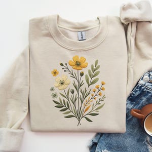 Cottagecore floral PNG fleurs sauvages aquarelle botanique PNG graphique fleurs printanières Tshirt Design amoureux de la nature téléchargement numérique impression