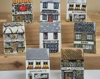 Vintage Birchroft China Thimble Cottages, 8-Piece English Village (Great Britain)