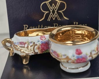 Reutter Porzellan Miniature Gold Serving Bowl Set, German Dollhouse China (1.428/8)