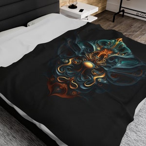 Velveteen Blanket, Soft Plush Throw, Unique Abstract Blanket, Warm Winter Blanket | Shop Now!
