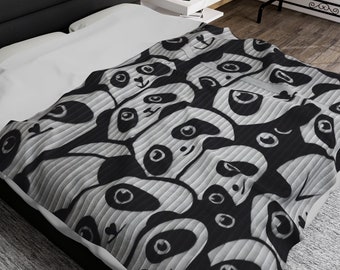 Coperta di peluche con panda graffiti - Coperta in velluto