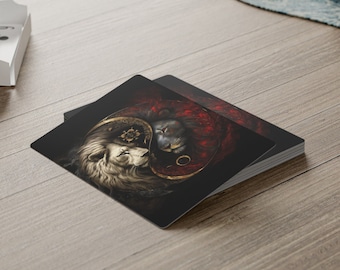 Cartas de póker Yin Yang Lion: naipes con revestimiento UV