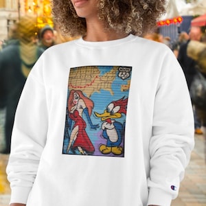 Champion Crewneck Unisex Sweatshirt, Street Art Sweatshirt, Graphic Champion Graffiti Sweatshirt- Urban Style