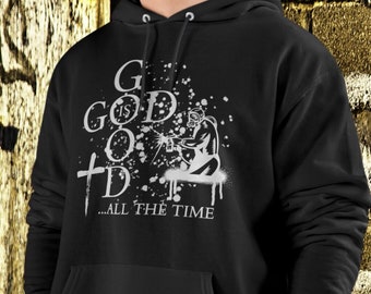 Christian Graphic Hooded Sweatshirt, Champion Unisex Hoodie, Alternative Streetwear Fashion