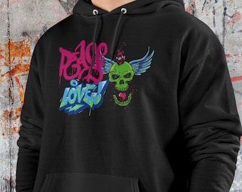 Champion Hoodie, Unisex Hooded Sweatshirt, Skull Graphic Grunge Hoodie, Athletic Sweatshirt | Shop Now!