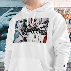 Graffiti Hoodie, Champion Hooded Unisex Sweatshirt, Graffiti Street Art Athletic Streetwear | Shop Now!