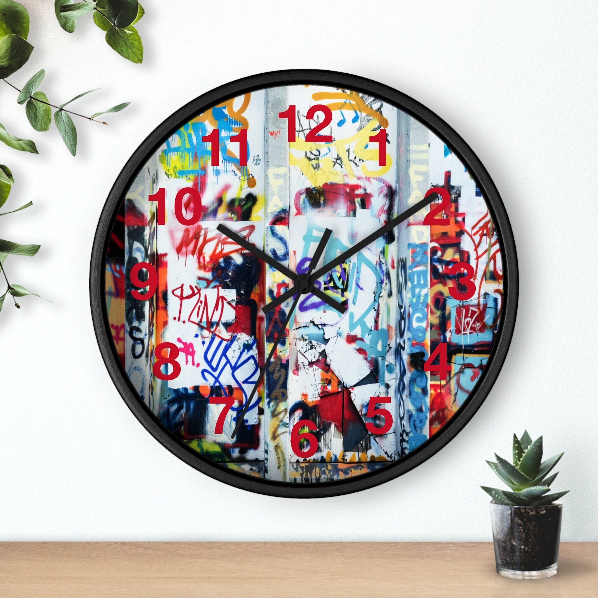 Graffiti Wall Clock: Urban Style Silent Clock, Home Decor - Etsy