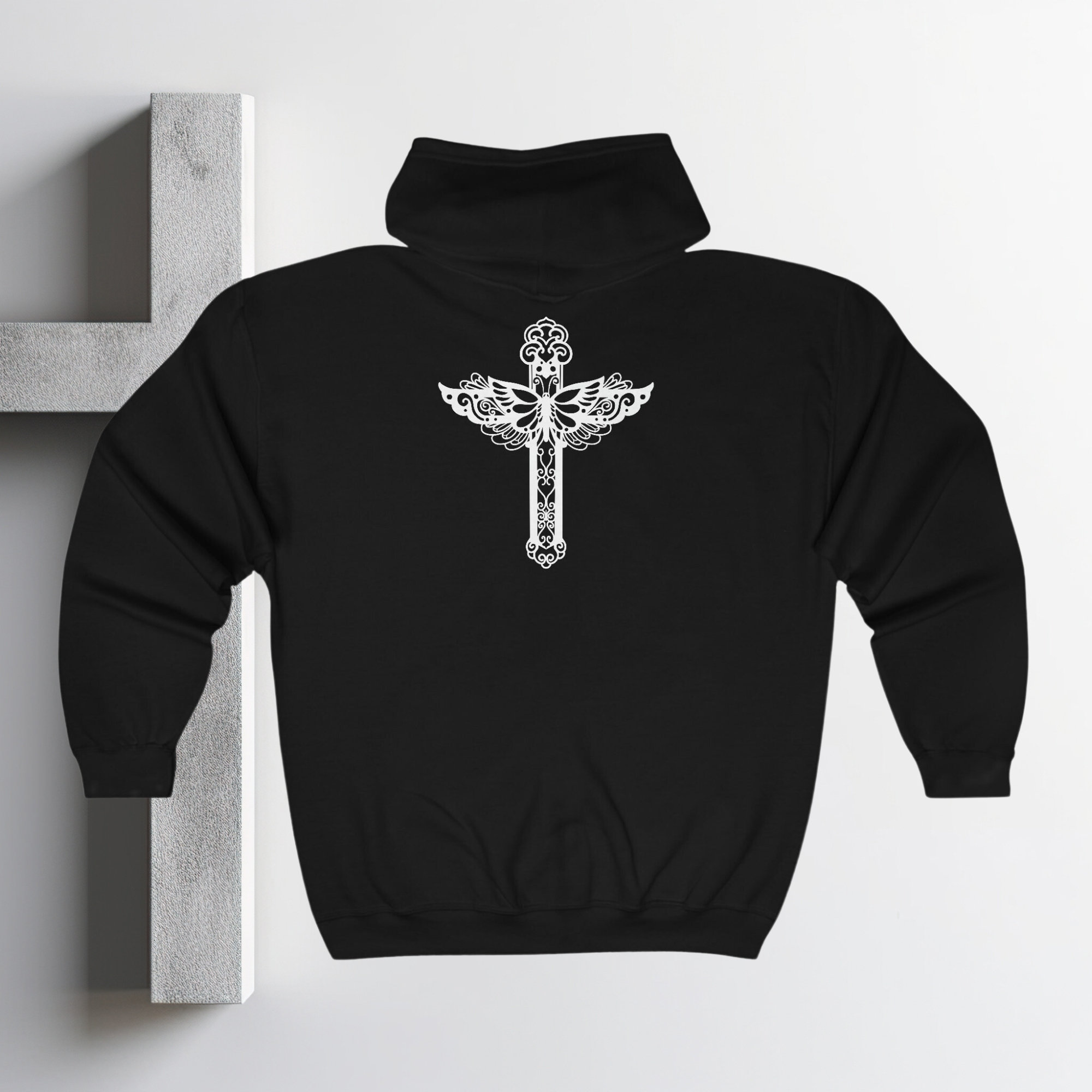 Cross Hoodie - Full Zip Hooded Sweatshirt, Unisex Hoodie