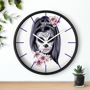 Silent Wall Clock - Day of the Dead, Dia de los Muertos - Unique Home Decor Wall Clock | Shop Now!