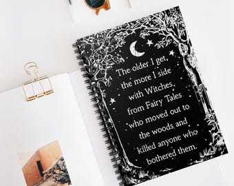 Spiral Notebook, Regular Ruled Lined Notebook, Gothic Theme Spell Book