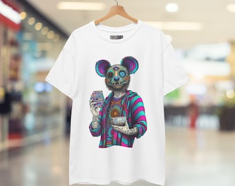 Psychedelic Streetwear T-Shirt, Graphic Cotton Crew T-Shirt
