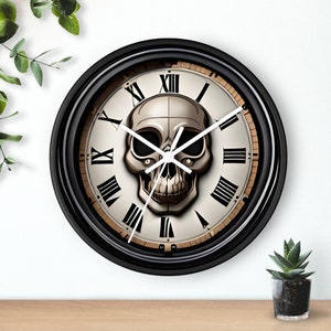 Skull Wall Clock - Silent Operating Analog Clock - Unique Skull Graphic - Home Decor | Shop Now!