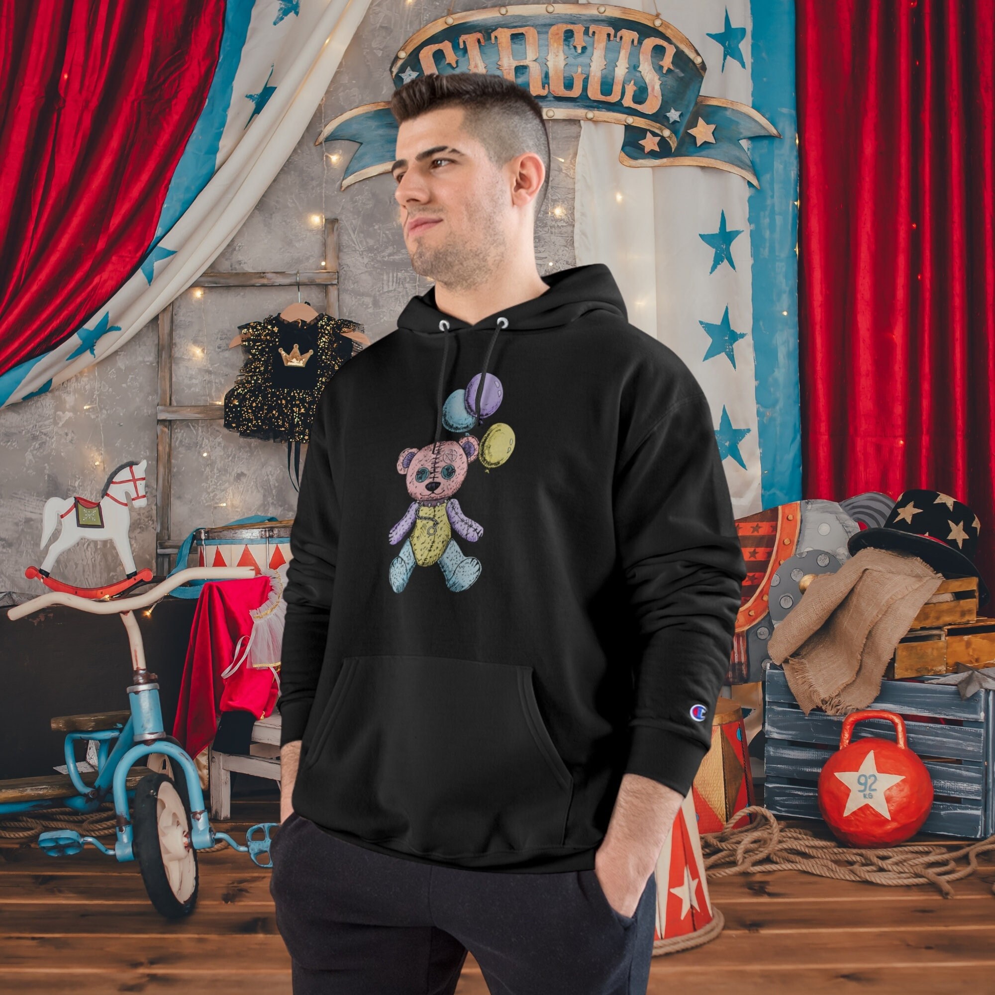 Champion teddy outlet bear fleece hoodie