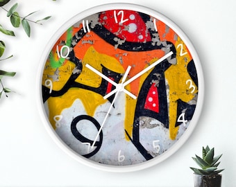 Graffiti Art Wall Clock: Silent Analog Clock, Urban Home Decor