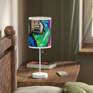 Urban Graffiti Table Lamp: Modern Desk Lighting, US/CA Plug