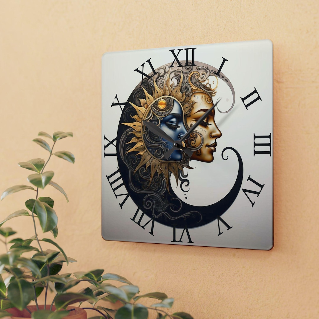 Celestial Wall Clock | Acrylic Clock, Silent Operating Analog Timepiece ...