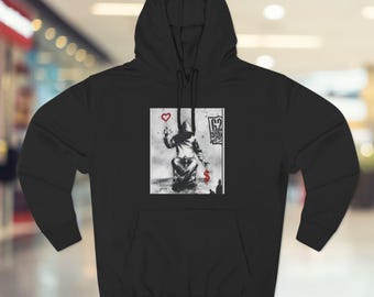 Sudadera con capucha estilo Banksy: Sudadera unisex de felpa de algodón.