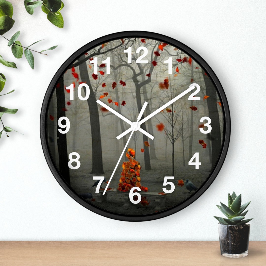 Silent Autumn Wall Clock: Fall Forest Scene - Etsy