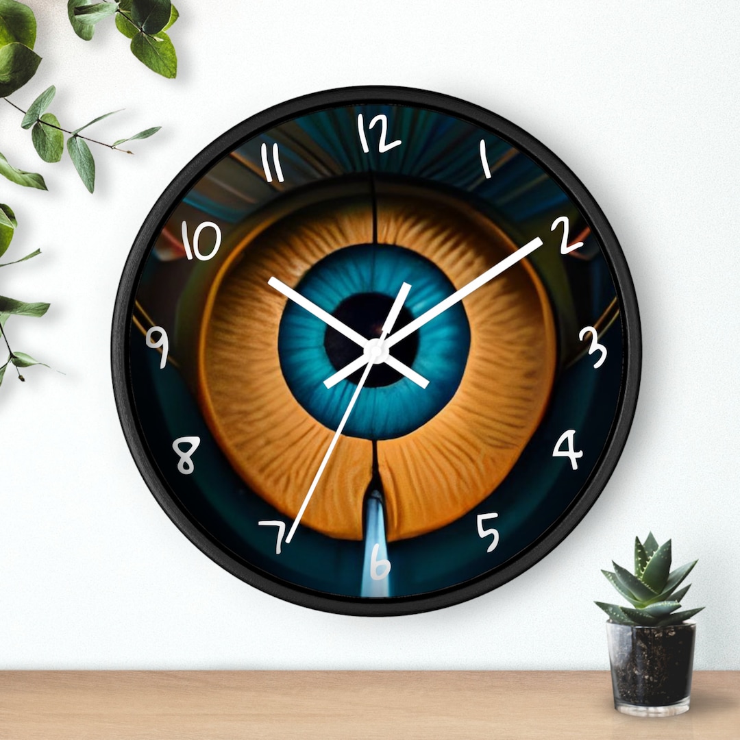 Sentient Clocks Silent Wall Clock, Unique Psychedelic Eye Ball Wall Clock, Silent ...