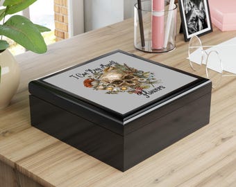 ヴィンテージホリデージュエリーボックス：光沢のあるタイルの記念品