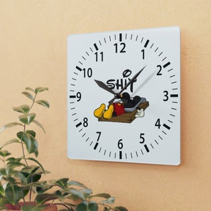 Funny Mouse Trap Acrylic Clock: Parody Home Decor