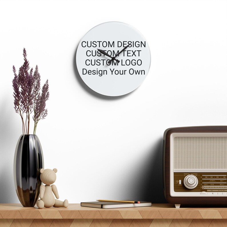 Customized Wall Clock - Customizable Silent Operating Analog Timepiece, Design Your Own 10.75'' × 10.75'' (Round)