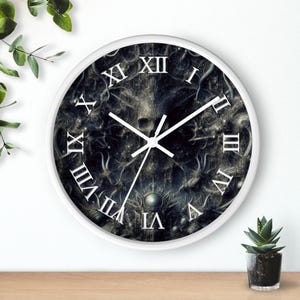 Gothic Skull Wall Clock, Dark Home Decor, Unique Skeleton Clock With Numeral Numbers, Gothic Room Accent, Halloween Decor